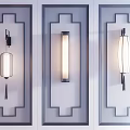 Modern Chinese Style Wall Lamps With Decorative Frames On White Wall 3d model