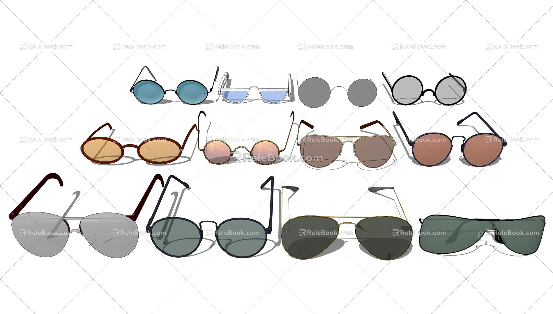 Modern glasses sunglasses 3d model