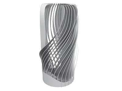 Modern Abstract Metallic Sculpture With Curved Streamlined Design Structure 3d model