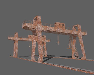 Industrial LOFT Gantry Crane Equipment Large Equipment Port Gantry Crane 3d model