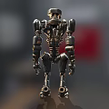 Silver Robot Character With Mechanical Body And Detailed Metallic Structure 3d model