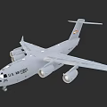 U.S. Air Force Military Transport Aircraft With Gray Exterior And Official Markings