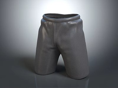 Gray Mesh Texture Casual Shorts With Comfortable Fit And Modern Design 3d model