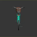 Turquoise Classic Bicycle With Red Polka Dot Basket And White Wheels