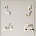 Modern White Single And Multi Head Downlights And Spotlights For Home Interior Lighting 3d model