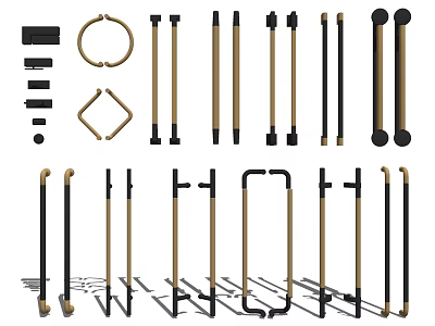 Assorted Modern Furniture Handles with Various Shapes Different Styles and Creative Designs 3d model