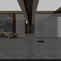 Elegant Modern Hotel Lobby Interior With Marble Reception Desk Textured Wall And Crystal Chandelier