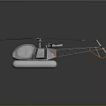 Detailed Helicopter Model For Water Landing With Floats And Rotors