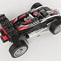 Electric Toy Racing Car Built With Building Blocks 3d model