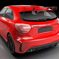 Red Mercedes Benz Compact Car Sporty Exterior Look