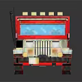 Red And White Open Top Jeep Model Constructed With Detailed Building Blocks