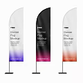 Colorful Banner Flag Mockup Designs With Stand Display And Different Colors