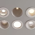 Modern Recessed Ceiling Lights With Six Different Designs And Illuminated Features On Gray Ceiling
