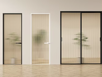 Modern sliding door glass door combination Changhong glass single door Changhong glass sliding door 3d model