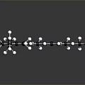 3D Molecular Structure Model with Carbon Chain Hydrogen and Oxygen Atoms