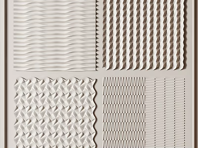 Textured Wall Decor With Diverse Geometric Patterns 3d model