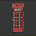 Vintage Red Telephone Booth Model With Classic Design And Glass Windows