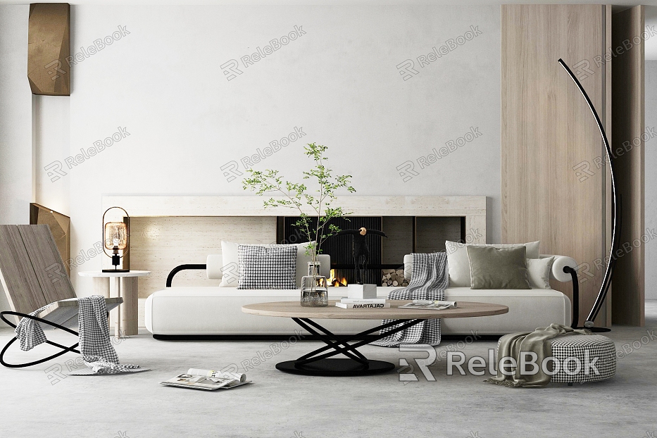 Modern sofa coffee table combination home model