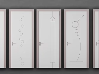Modern swing door single door combination 3d model