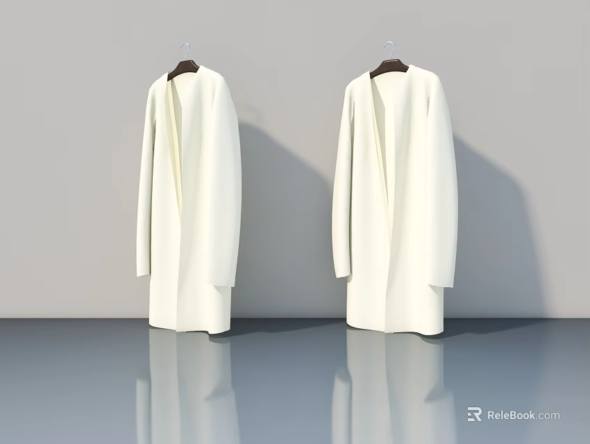 Modern White Hinged Door With Sleek Design For Interior Home Use 3d model