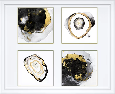 Modern Abstract Painting Hanging Painting Abstract Combination Painting 3d model