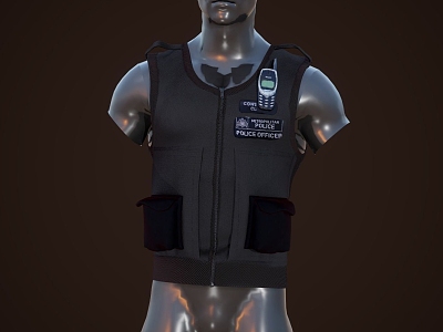 Military Vest Clothing Vest Military Police Bulletproof Vest 3d model