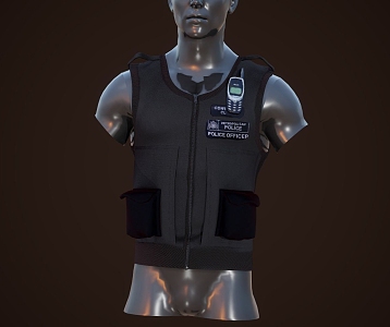 Military Vest Clothing Vest Military Police Bulletproof Vest 3d model