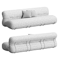 Modern Two Tone Cream And Brown Sofa With Plush Seats And Decorative Pillows