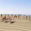 Seaside Beach People Multiplayer Men Women Beach Volleyball Recliner Bikini Sports People 3d model