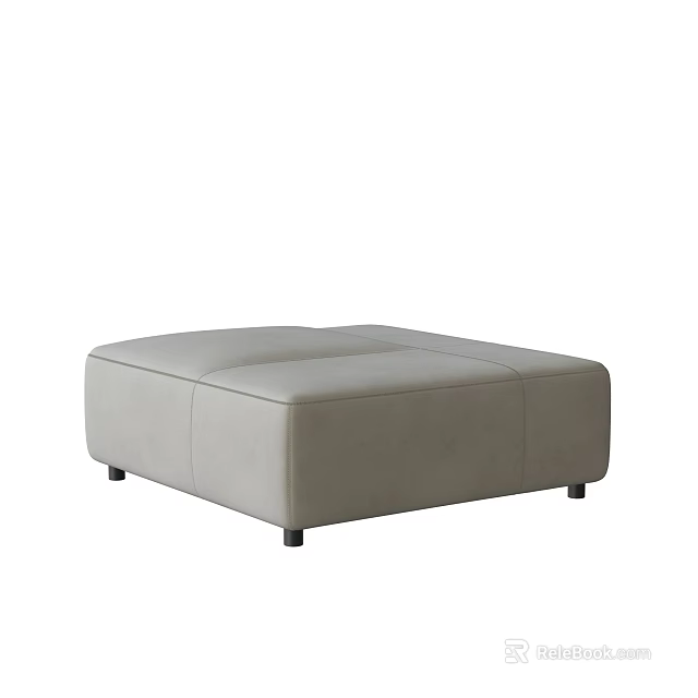 Modern Gray Fabric Sectional Sofa With Sleek Design And Short Legs 3d model 