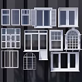 Various White Window Designs With Different Shapes And Sizes For Homes 3d model