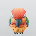 Colorful Parrot With Red Orange Green Blue Feathers Standing On Light Background