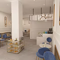 Elegant Clothing Store Interior With Comfortable Sofas Chandelier Green Plant Clothing Racks And Shoe Shelves