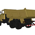 Yellow Six Wheel Dump Truck With Heavy Duty Design And Cargo Body