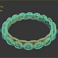Elegant Golden Bangle Inlaid With Red Green Blue Gemstones And Smooth Design