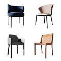 Modern Dining Chairs With Various Design Styles Different Colors And Materials 3d model