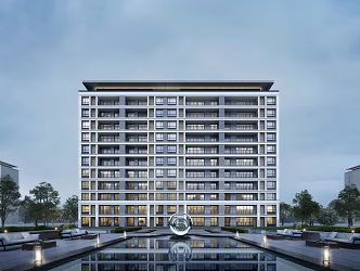 Modern residential area villa 3d model