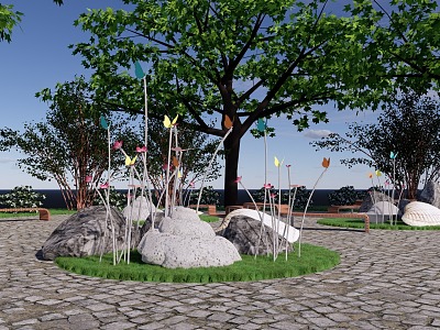 Modern Style Park Landscape Nature Wilderness Park Landscape model