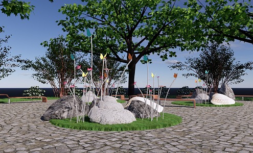 Modern Style Park Landscape Nature Wilderness Park Landscape 3d model