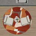 Modern Casual Sofa Combination Round Carpet 3d model