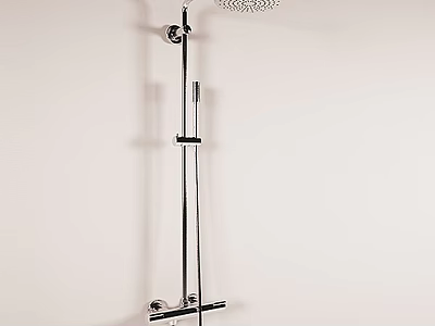 Modern Chrome Shower Fixture with Wall Mounted Design and Sleek Contemporary Style 3d model