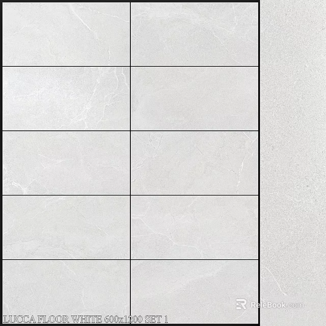 White Ceramic Tile Components With Textured Surface For Wall And Floor Decoration 3d model