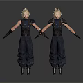 Two Blonde Haired Men in Sleeveless Black Outfits With Shoulder Armor and Outstretched Arms