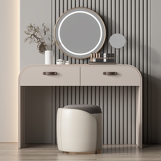 Modern Dressing Table Dressing Table Stool Combination 3d model