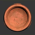 Red Decorative Vessel With Intricate Carved Patterns And Animal Shaped Feet On Base