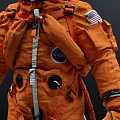 Men in Orange Spacesuits Showing Front and Back Views in 3D 3d model