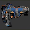 Blue Gray Orange Mechanical Robot Creature Design With Armored Body And Futuristic Features