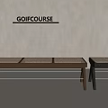Wind Stool Combination Bench Single Solid Wood Stool 3d model