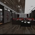Elegant Restaurant Interior Design With Wooden Flooring Ceiling Lights And Decorative Wall Art