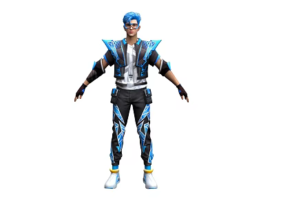 Cartoon Character Cyberpunk Cartoon Man Handsome Game Character Game Man Boy 3d model